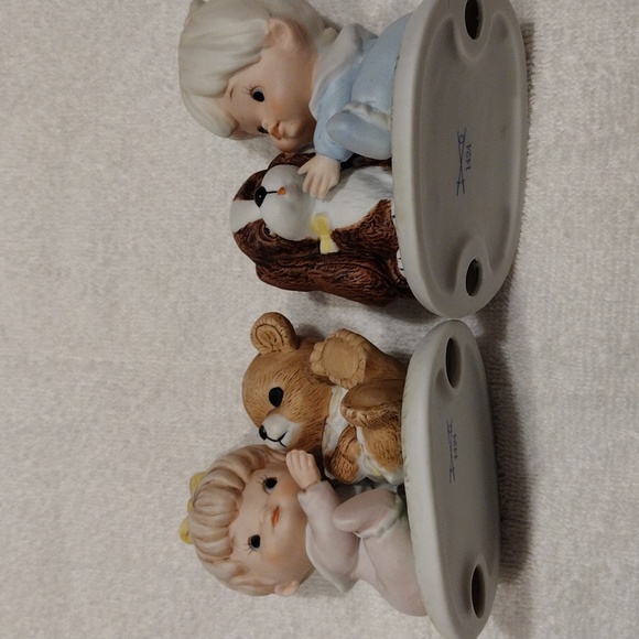 Vintage, Homco Ceramic Figure boy with dog & girl with teddy bear set of 2 - Picture 7 of 7